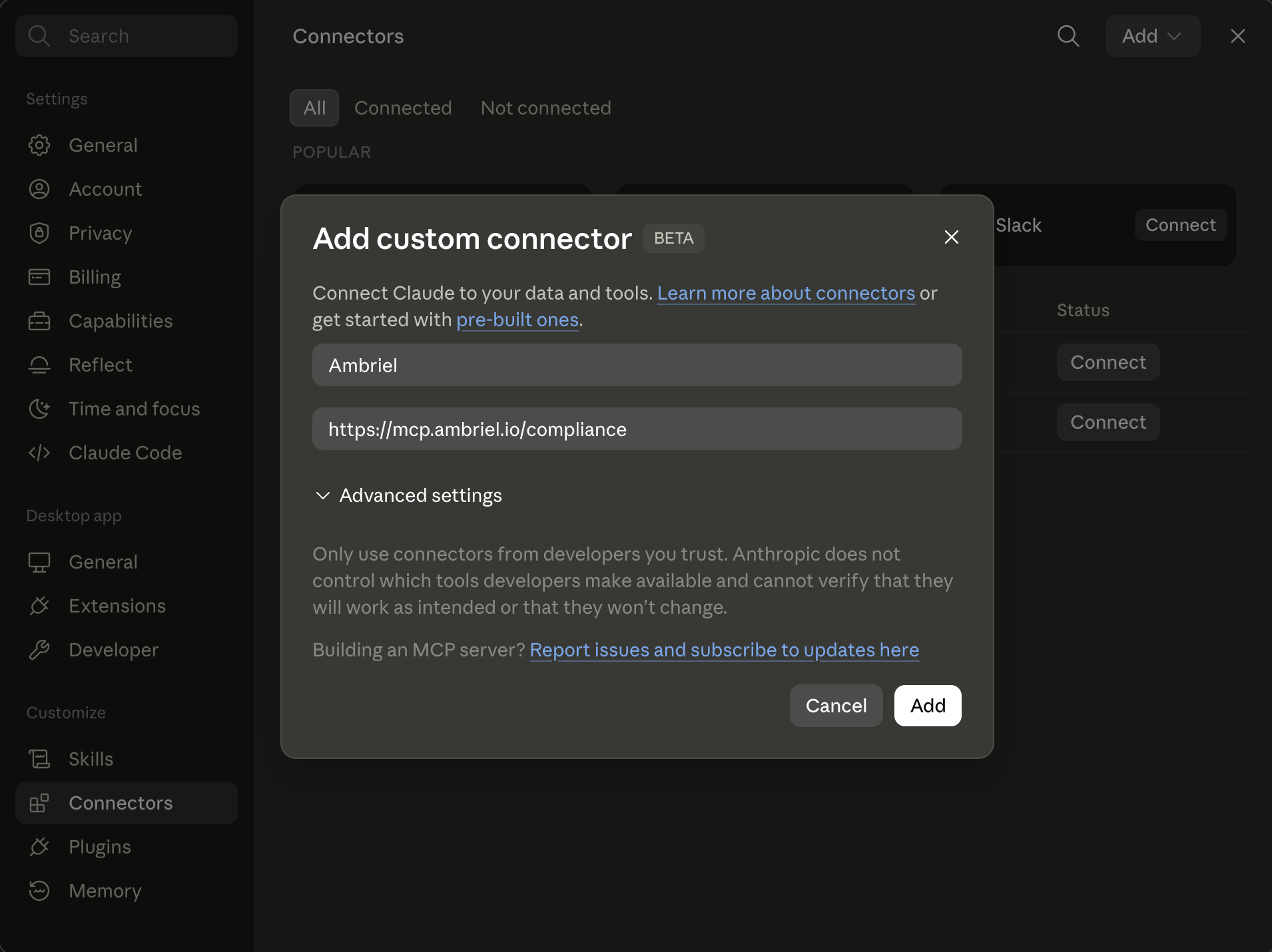 Claude Desktop config file location